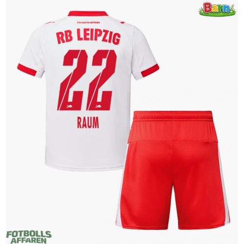 RB Leipzig David Raum #22 Hemmaställ Barn 2025-26 Kortärmad (+ Korta byxor)